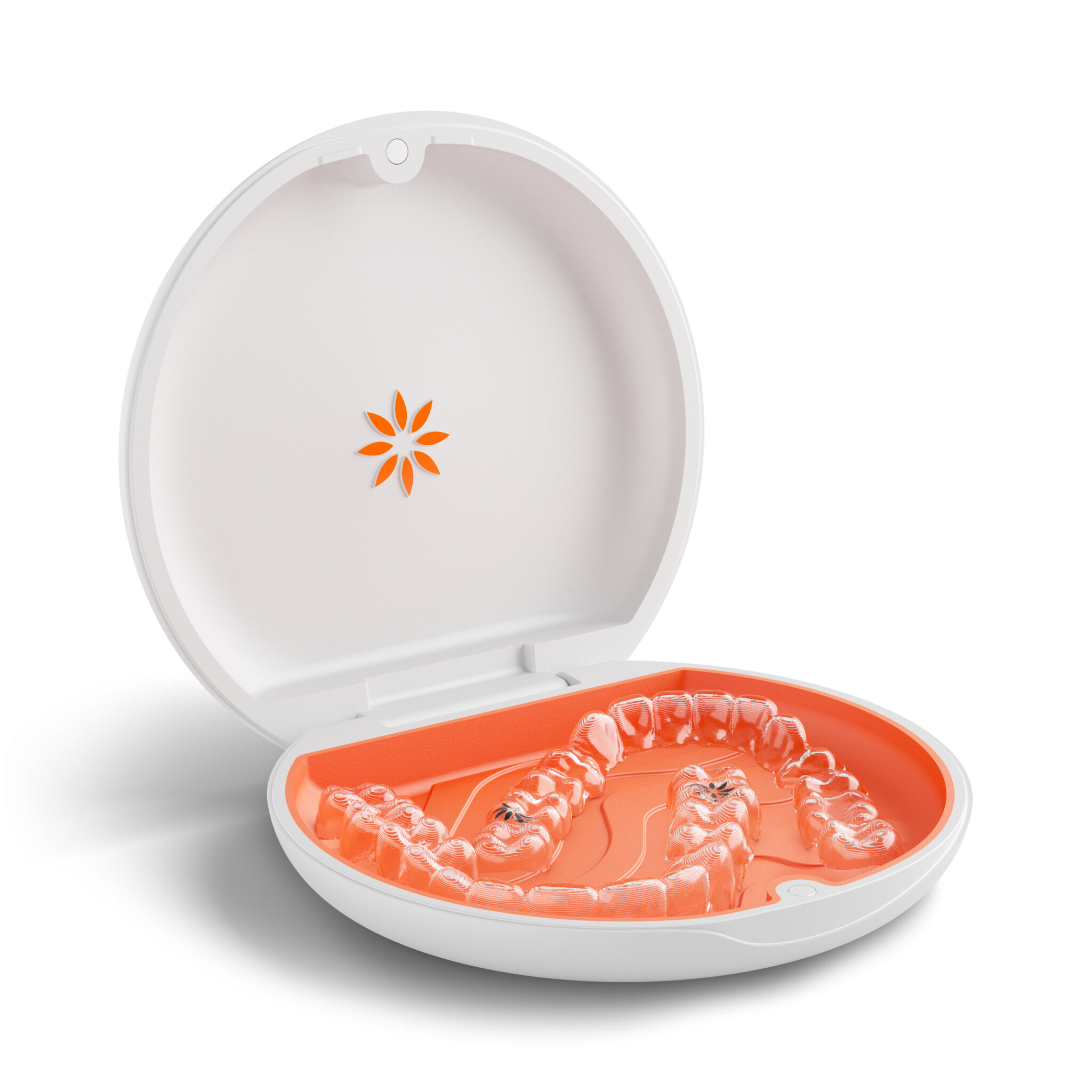 Transparente Aligner-Schiene mit Aufbewahrungsbox